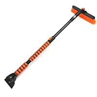 MATCC Cepillo de Nieve Escoba de Nieve Extensible con Rasqueta de Hielo 270° Cabezal de Cepillo Giratorio 2 en 1 Barrer…